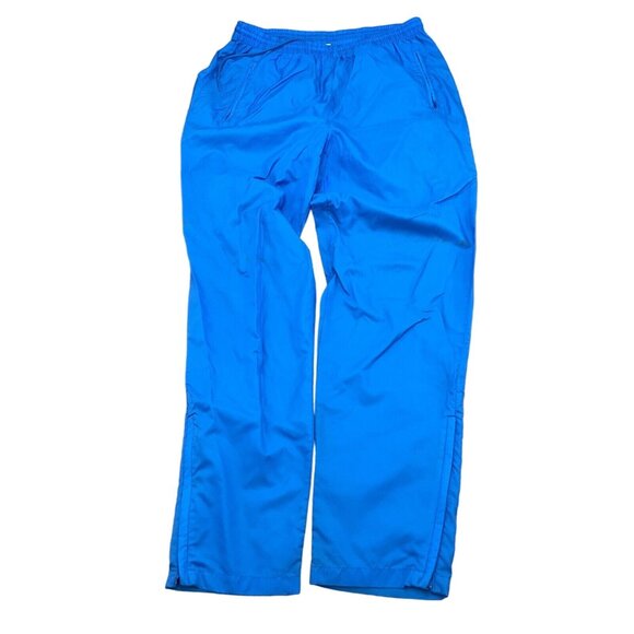 Adidas Track Pants Adult Large Blue All Nylon Lined Pull On Softshell VTG Flaws - Picture 1 of 13